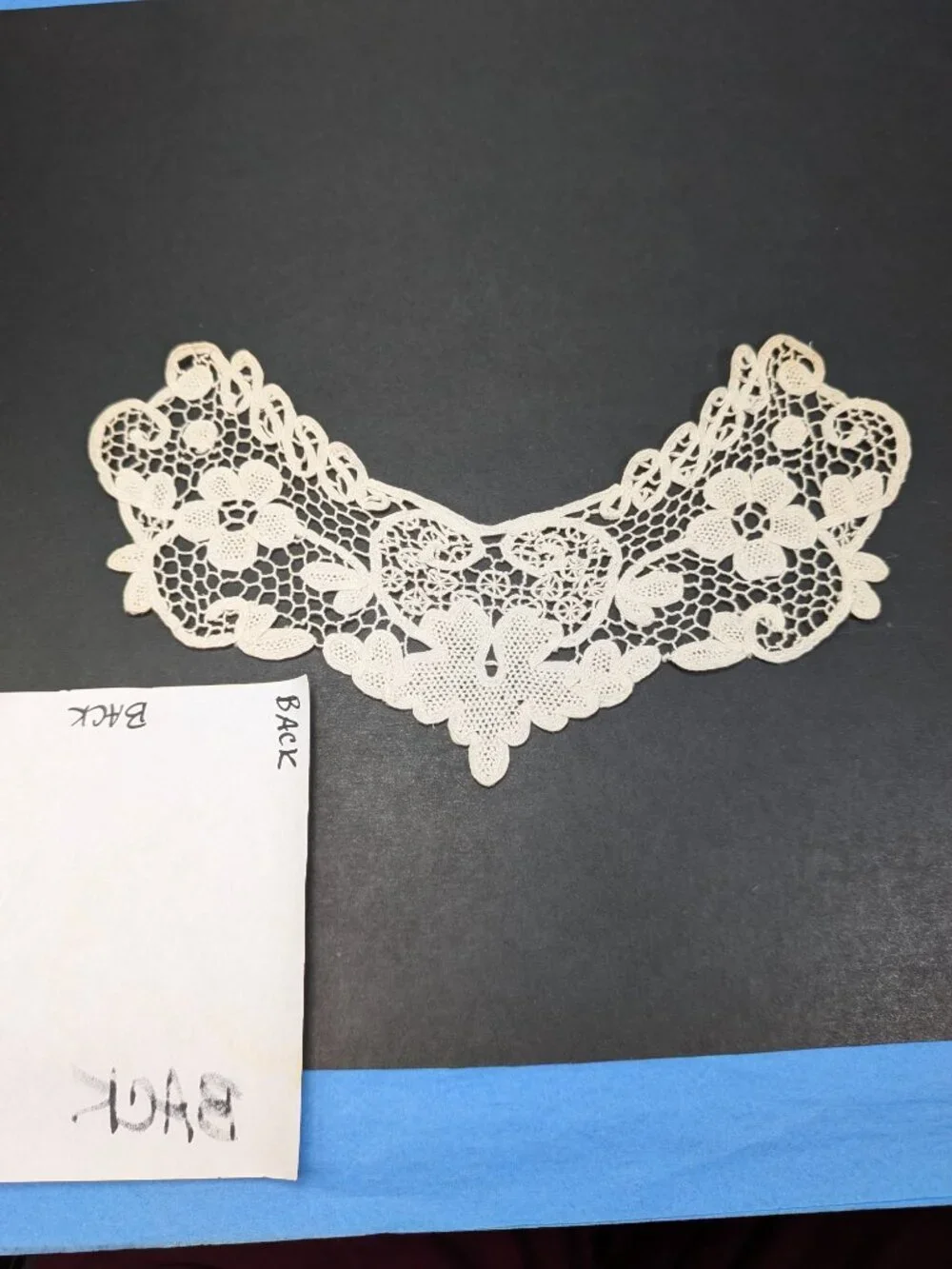 Vintage White Lace Statement Collar 1 Piece Pointed Leaf Motif for Elven Cosplay